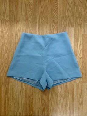 High-Waist Light Blue Women's Tailored Shorts